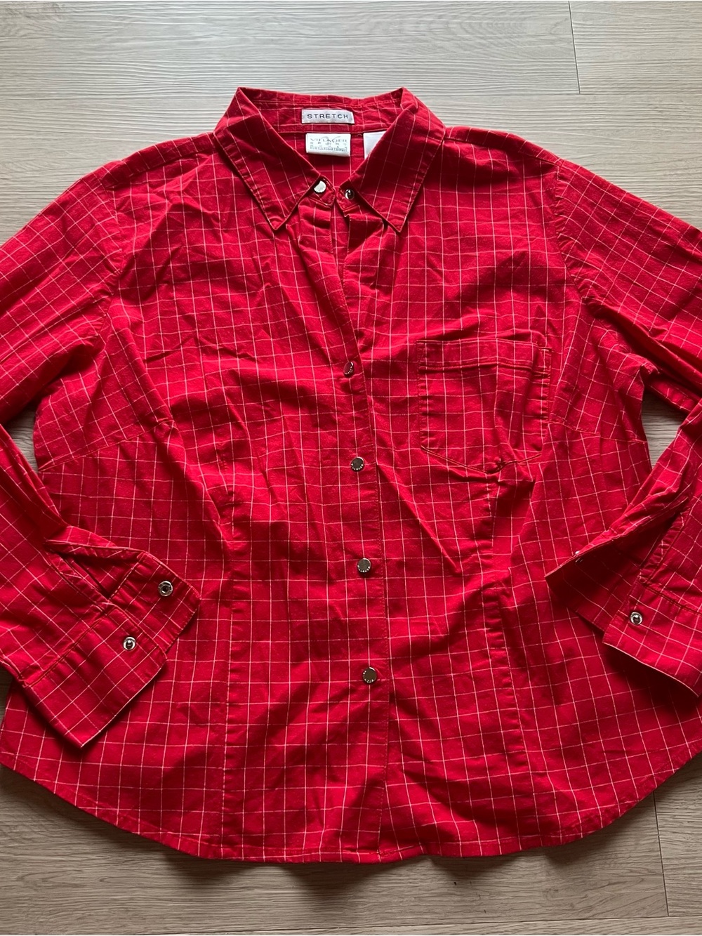 Red Windowpane Button-Down Shirt